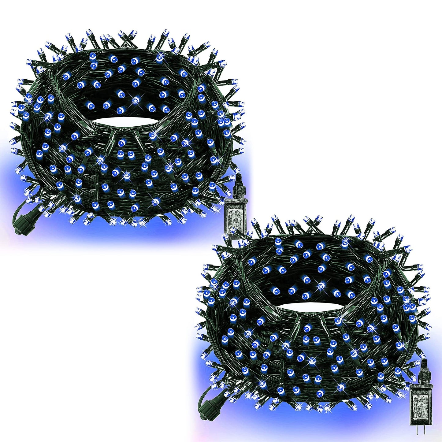 Dazzle Bright Christmas String Lights, 400 LED, 8 Modes, Waterproof, Blue, Model HB-200COI