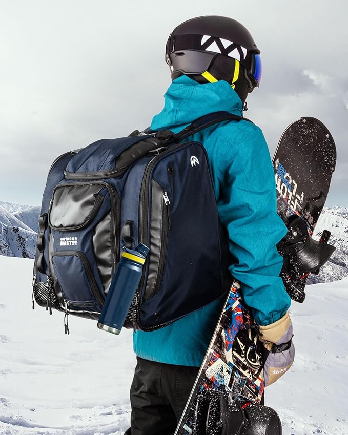 OutdoorMaster Boot Bag - Upgraded Ski Boots and Snowboard Boots Bag, Excellent for Travel with Waterproof Exterior & Bottom - for Men, Women and Youth, 55L