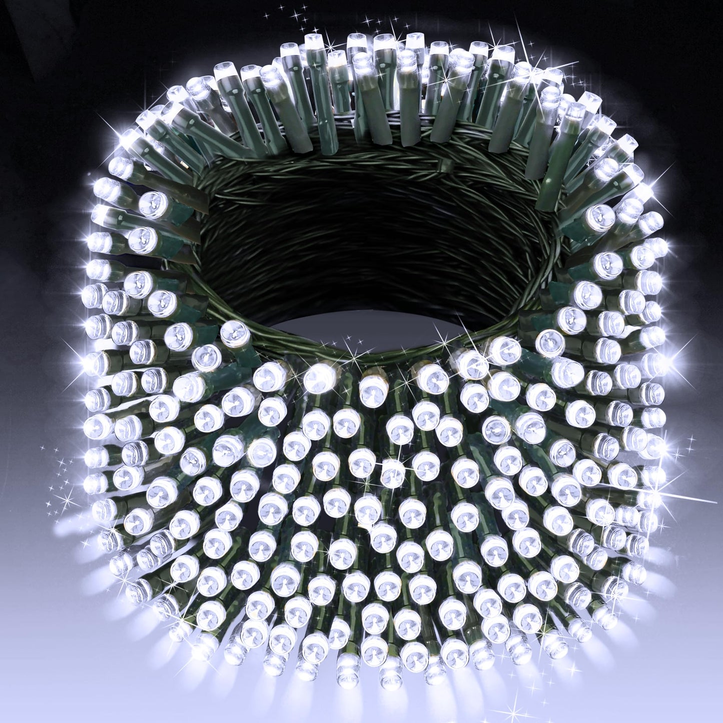 Xurisen 403Ft Christmas Lights, 1000 Led Cool White String Lights, 8 Modes, Memory Timer, Green Wire, Perfect For Home & Events