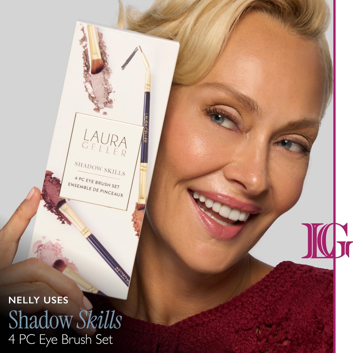 LAURA GELLER NEW YORK Shadow Skills 4-Piece Brush Set - Essential Eyeshadow Brushes - Pack of 4