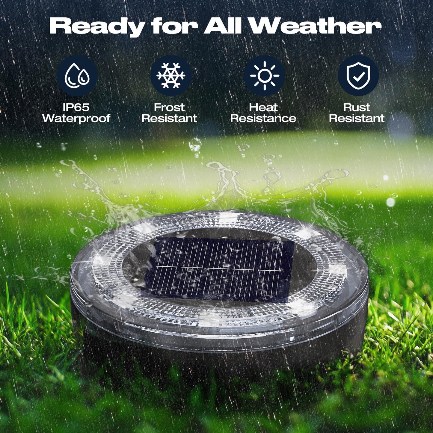 Vighep Mini Solar Ground Lights  2 Pack Solar Lights Outdoor Waterproof  Upgraded Led Flat Landscape Lighting For Outside Pathway Garden Patio Yard Driveway Cold White