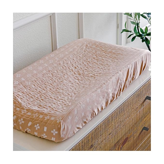 Crane Baby Stretchy Changing Pad Cover, Breathable Changing Pad Cover for Boys and Girls, Copper Dash, 16”w x 32”h
