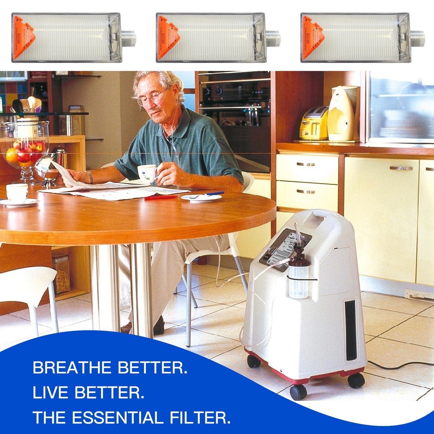 3-Pack Inlet Filter 1131249 for Invacare Perfecto Platinume,O2 Concentrator Intake Filter