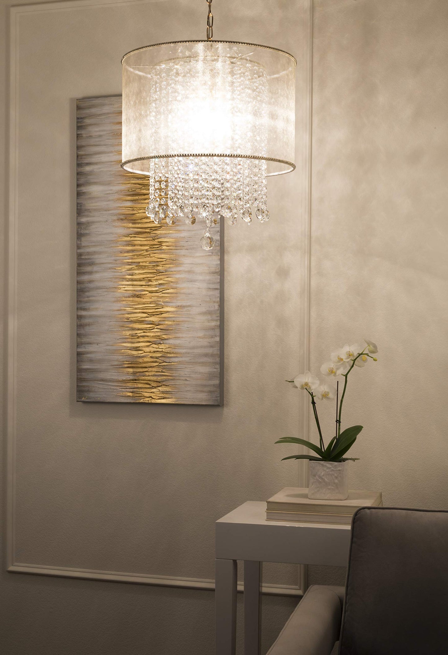 Ok Lighting Bhavya Ceiling Lamp 19 H Metal Gold Ok-5154H
