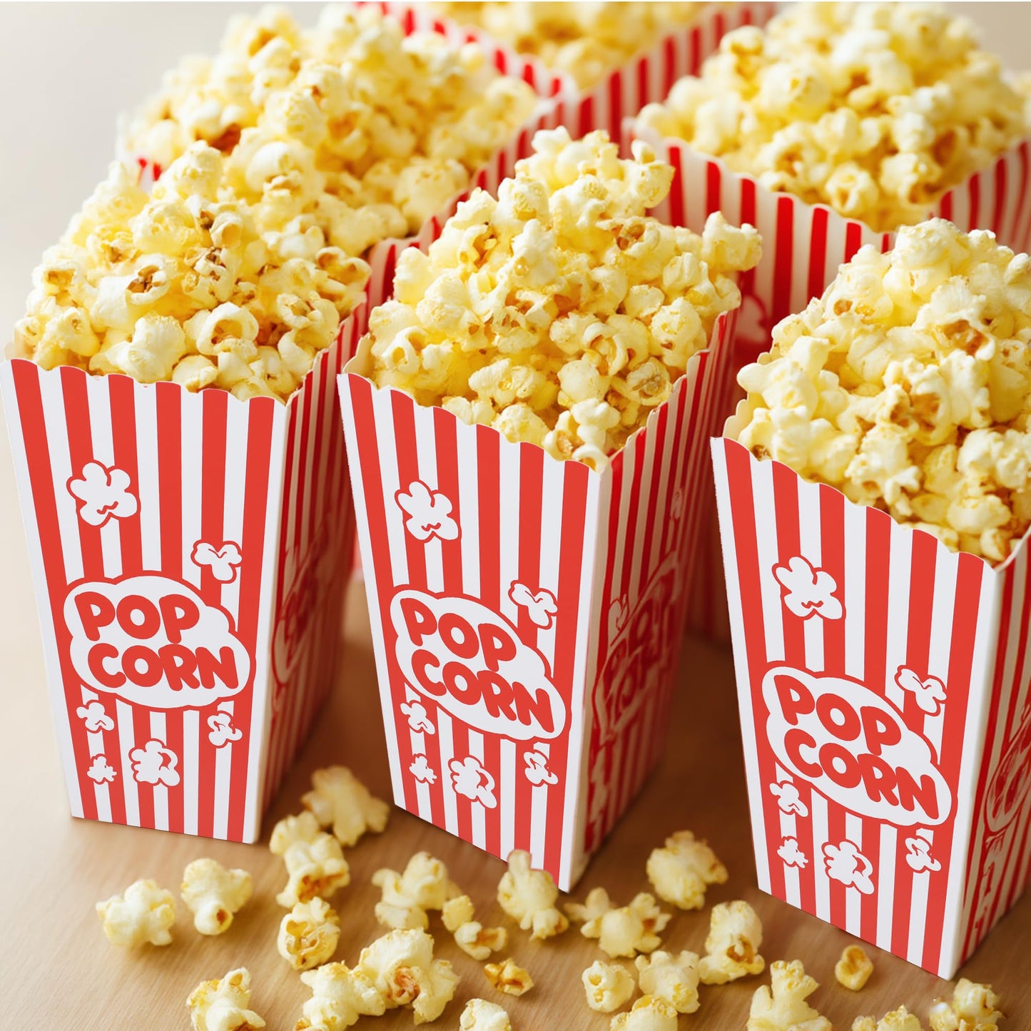 Homrelaxy 24 Pcs Popcorn Boxes, Large Capacity Popcorn Containers Buckets for Pop Corn Machine, Movie Night, Cinema, Carnival, Party, Concessions