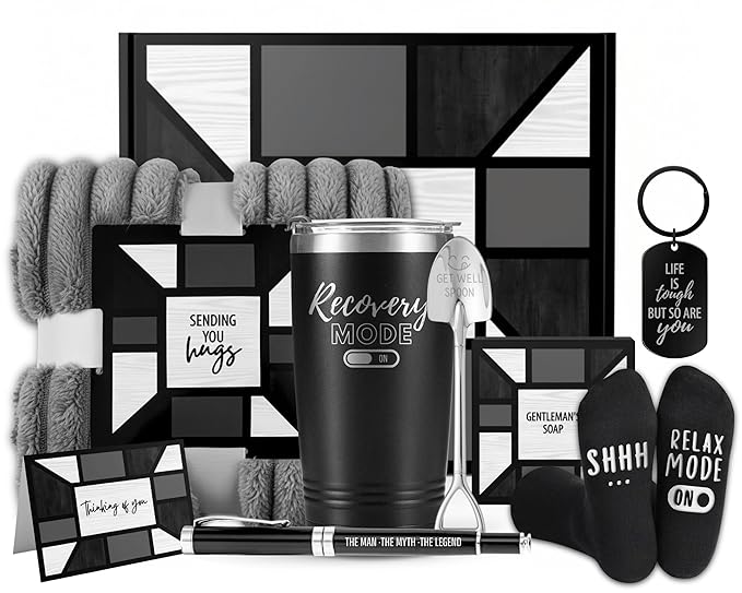 InnoBeta Get Well Gifts for Men After Surgery, Get Well Soon Gift Baskets For Men, Cancer Care Package for Chemo Patients
