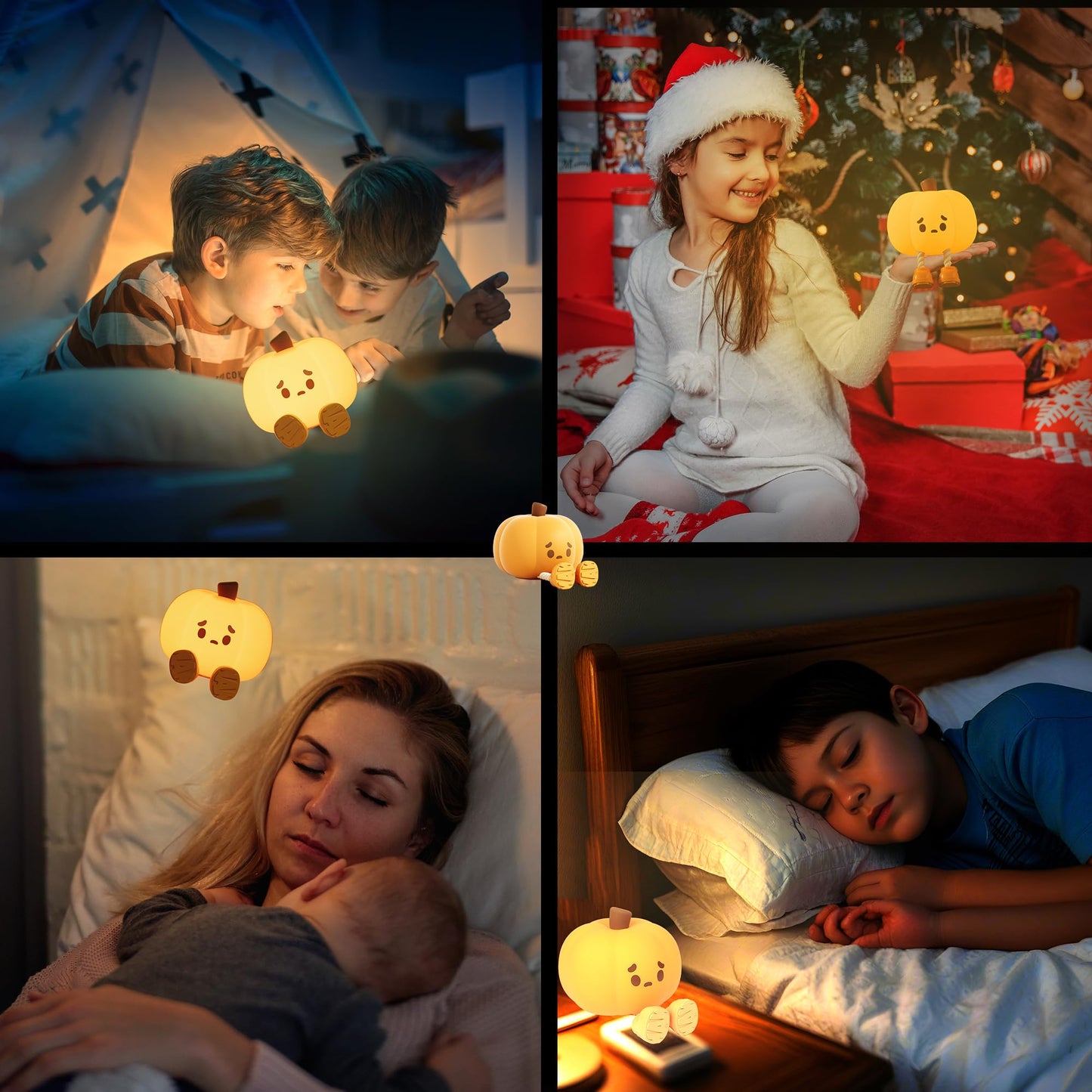 Cute Pumpkin Led Night Light  3 Level Dimmable Nursery Nightlight  Silicone Soft Light Lamp Gift  Rechargeable Bedroom Touch Lamp For Breastfeeding  Kids  Girl  Boy  Halloween Decor (Pumpkin Shape)