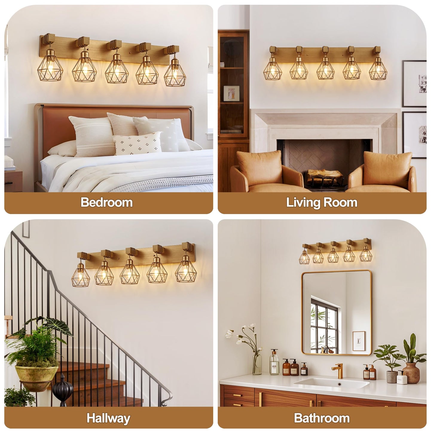 Bathroom Gold Vanity Light Fixtures  5-Light Gold Bathroom Light Fixtures Over Mirror  Sconces Wall Lighting With Elegant Metal Lampshade For Living Room  Bedroom  Hallway