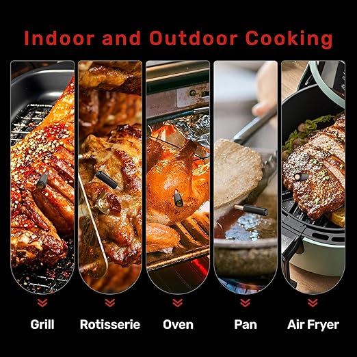 Pro WiFi Wireless Meat Thermometer, Smart App Monitoring, Meat Probe Thermometer, IP67 Waterproof, Digital Wireless Meat Thermometer for BBQ, Oven, Grill, Smoker