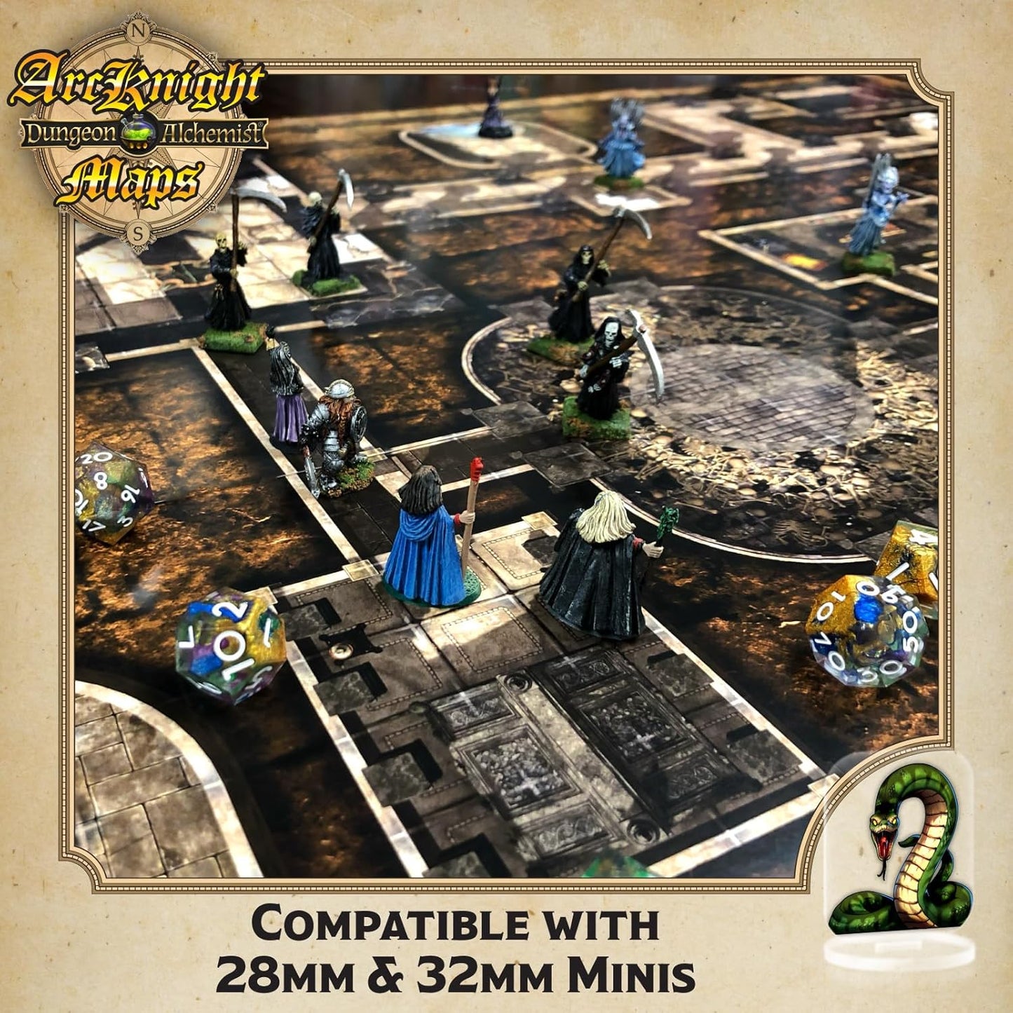 Arcknight The Pharaoh’s Pyramid map Pack - 16 Modular RPG Maps in 8 Double-Sided Pages, 1" Square Grid, Modular & Versatile Design for Tabletop Gaming - BattleMaps for Dungeons & Dragons & More
