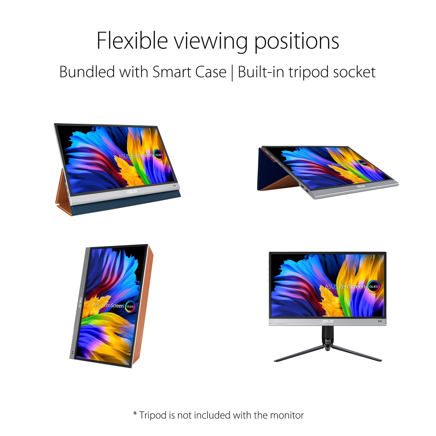 Asus Zenscreen Oled 15.6    1080P Portable Monitor (Mq16Ah) - Full Hd, 100% Dci-P3, 1Ms, Delta E < 2, Hdr-10, Eye Care, Usb Type