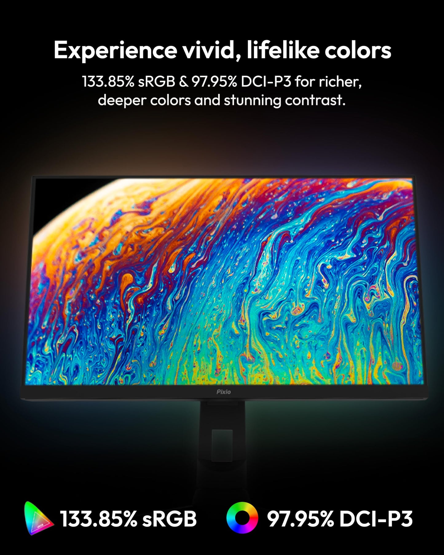 Pixio PX24Q PRO 24 inch 180Hz Refresh Rate QHD 1440p Resolution Fast IPS Panel 1ms GTG Response Time Gaming Monitor