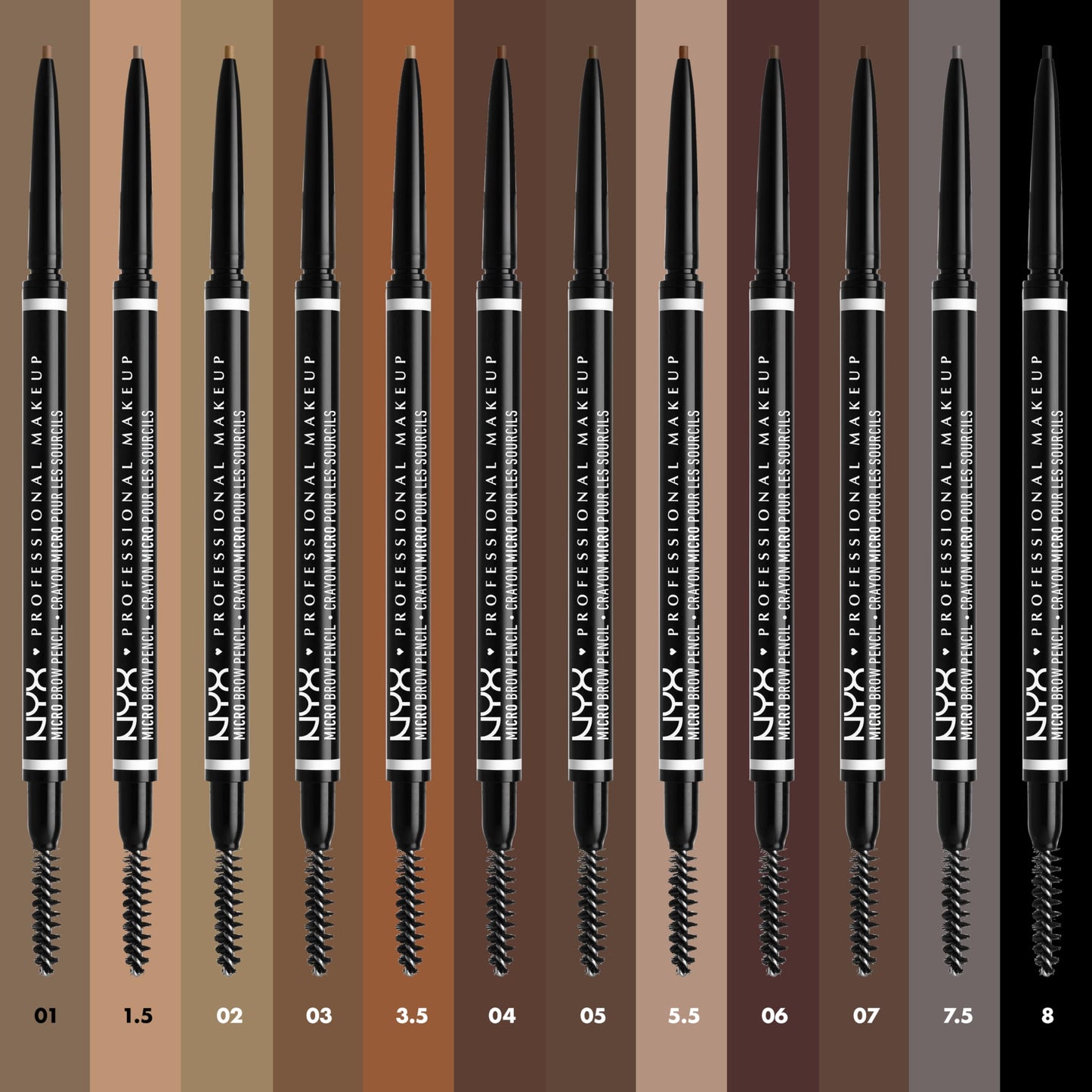 NYX PROFESSIONAL MAKEUP Micro Brow Pencil, Precise Eyebrow Pencil - Black