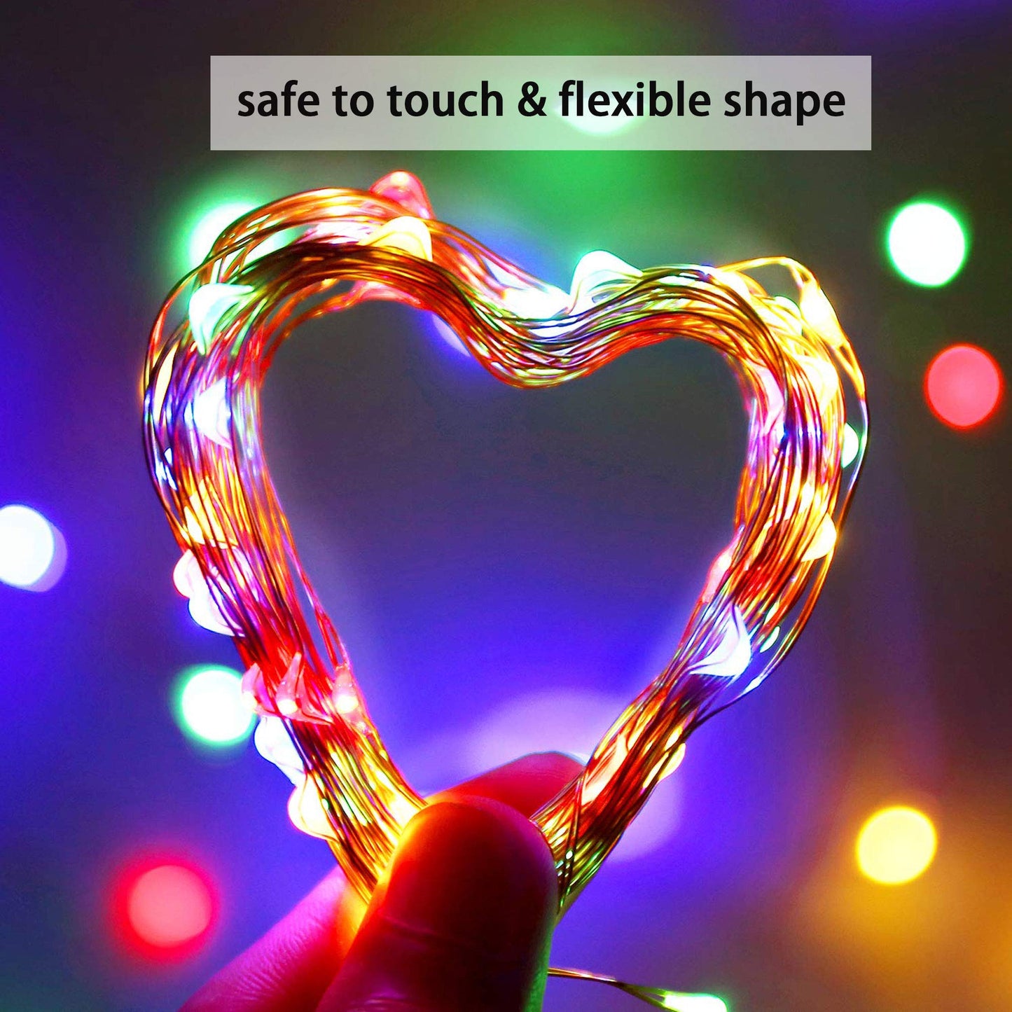 VOOKRY Mini Fairy Lights, 12 Pack, 30 LEDs, 10 ft, Battery Operated, Multicolor Copper Wire, Model PTUX-CR2032
