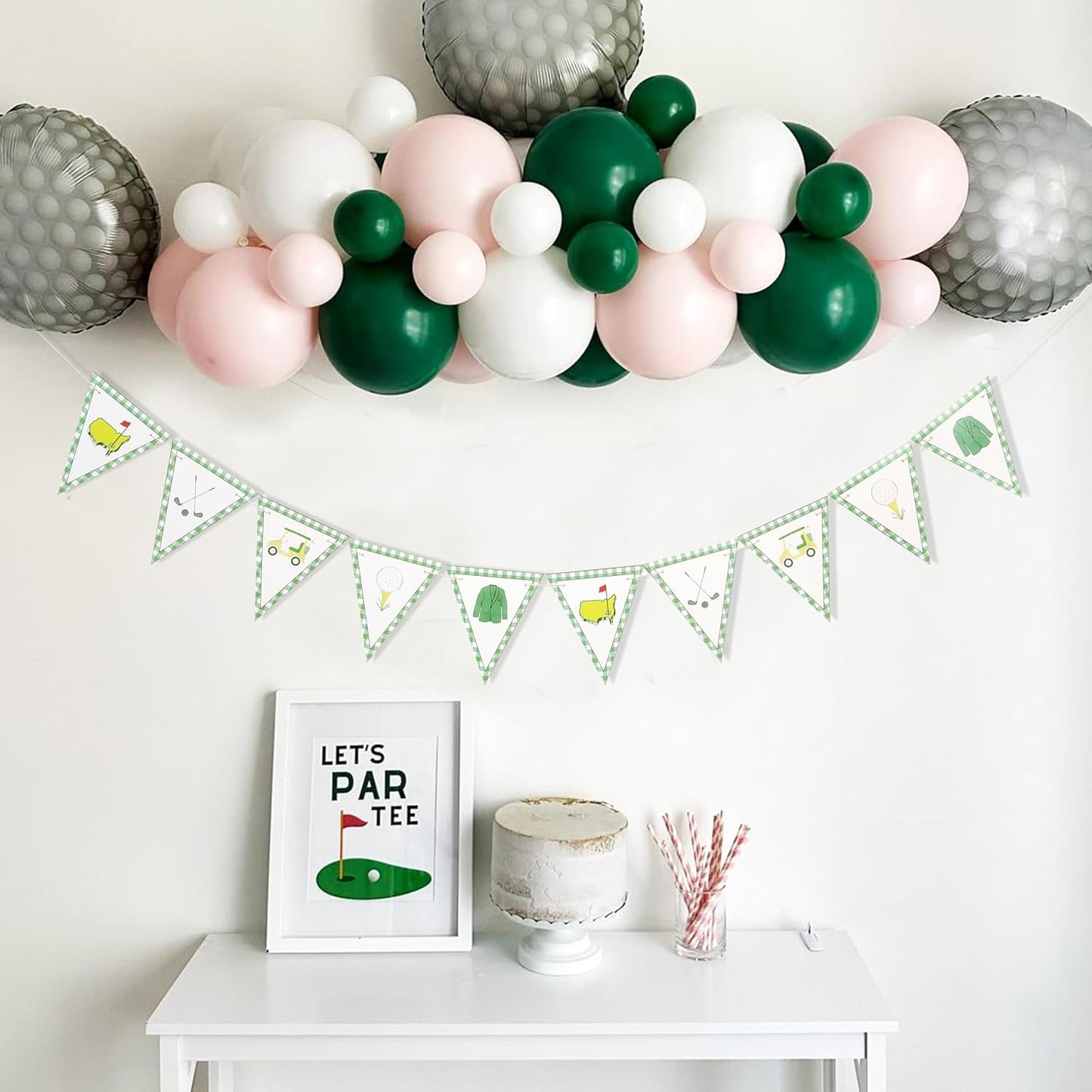 Golf Themed Birthday Banner - Golf First/1st Birthday Party Decorations,Hole In One Party Banner,Hole In One First Year Banner
