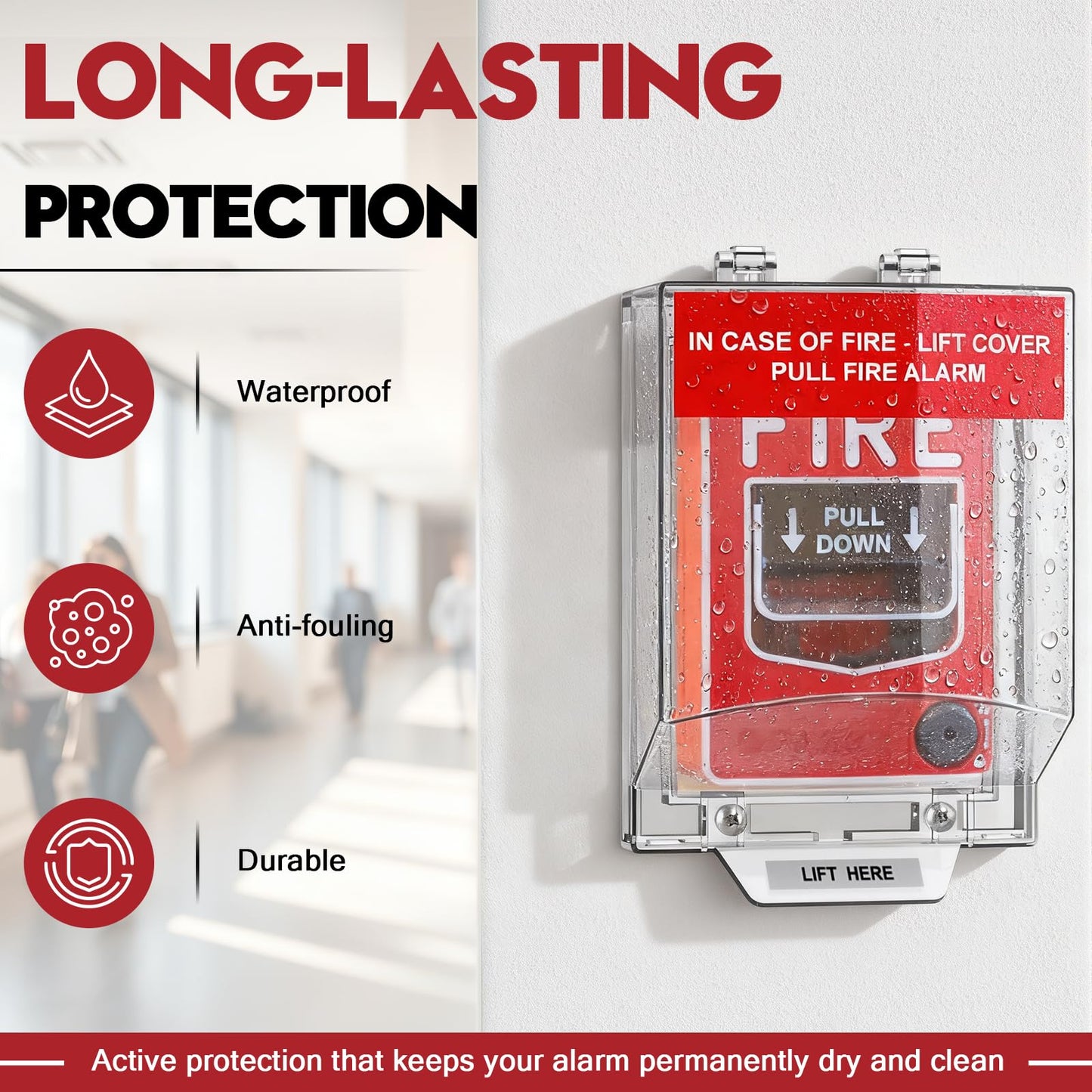 Zipcase Fire Alarm Pull Station Cover, Durable Protective Guard to Prevent Accidental Trigger, Physical Damage, Dust and Debris, Easy to Install Enclosure