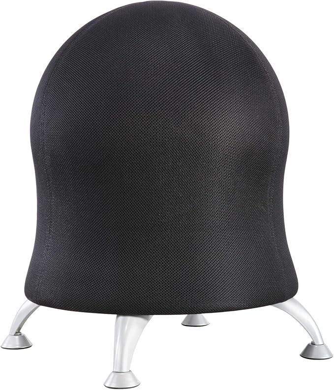 Safco Zenergy Inflatable Chair, Active Seating, Anti-Burst, Ball Chair for Home Office and Classroom, Black Mesh