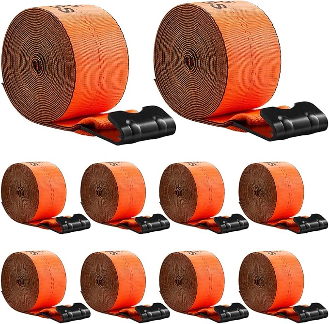 VEVOR Truck Straps, 4" x30' Heavy Duty Tie Down w/Flat Hooks 18,000lbs Break Strength, WLL# 6000lbs, Cargo Straps tie Down...