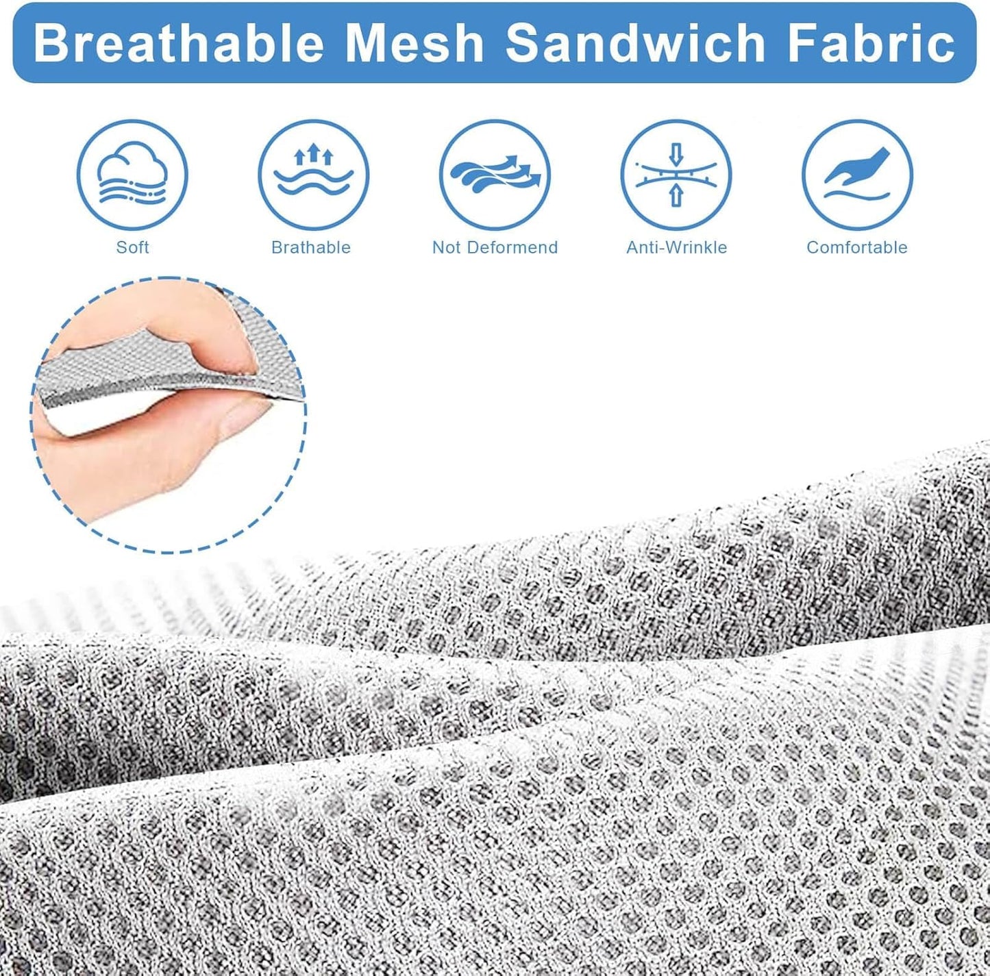 MOSNAI Yamaha Golf Cart Front Seat Cover for Drive G29 2007-2016 OEM Ordinary Seat Cushion, Breathable Polyester Mesh Cloth and Leather Combination Appearance, No Need Detaching Armrests