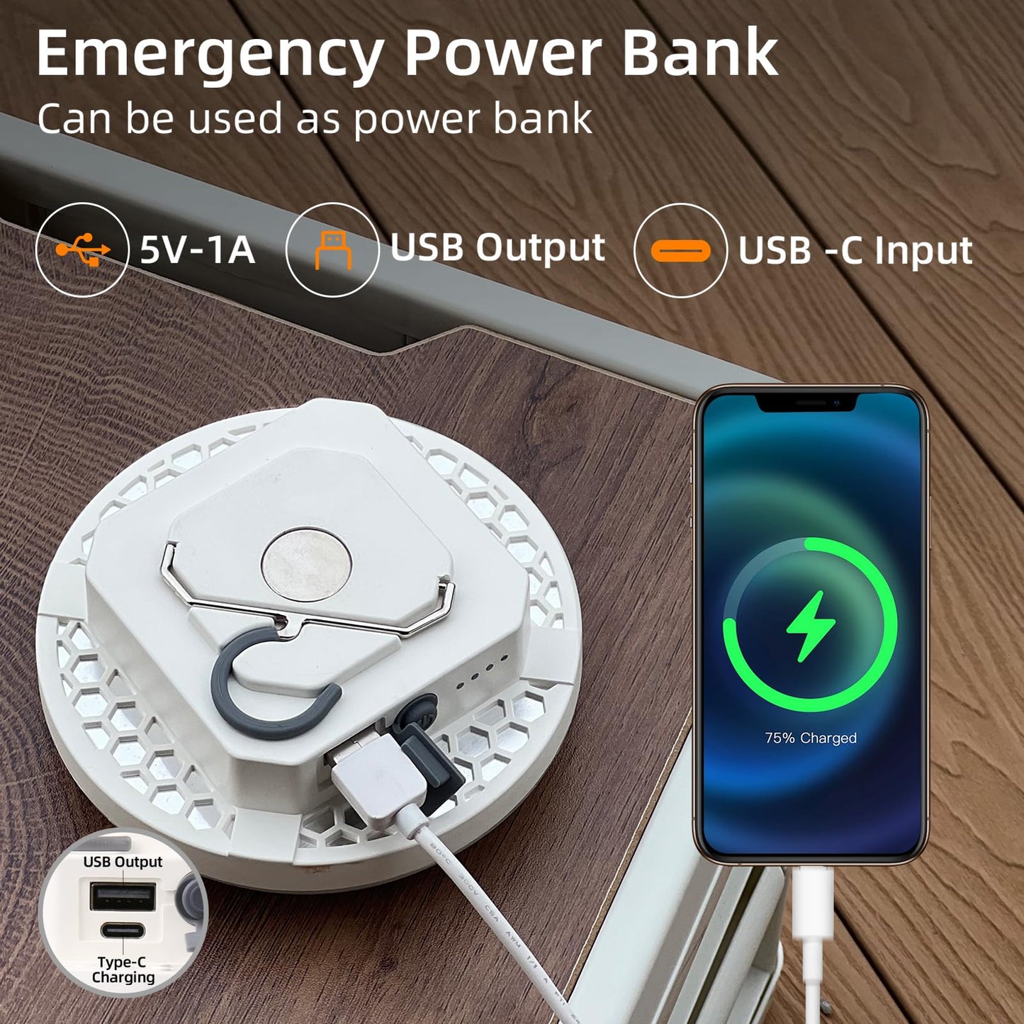 10000Mah Rechargeable Hanging Tent Light With Magnet  Portable 30W 4000Lm Led 3 Color Lighting Modes Camping Lantern  Ipx5 Waterproof Led Flashlight For Emergency & Gift