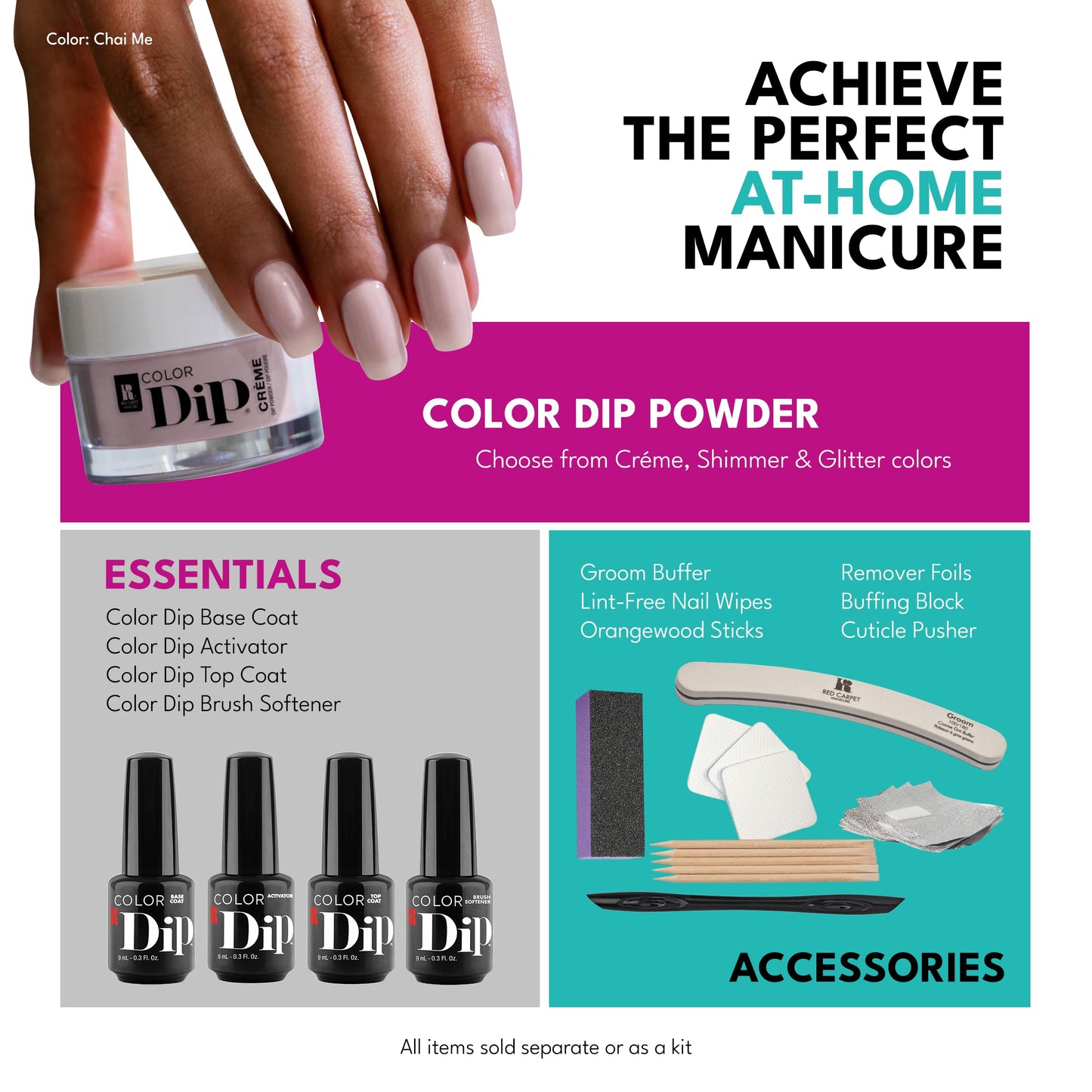 RC Red Carpet Manicure Color Dip - Essential Professional Solution to Clean & Restore Nail Brush Bristles, Maintains Softness fo