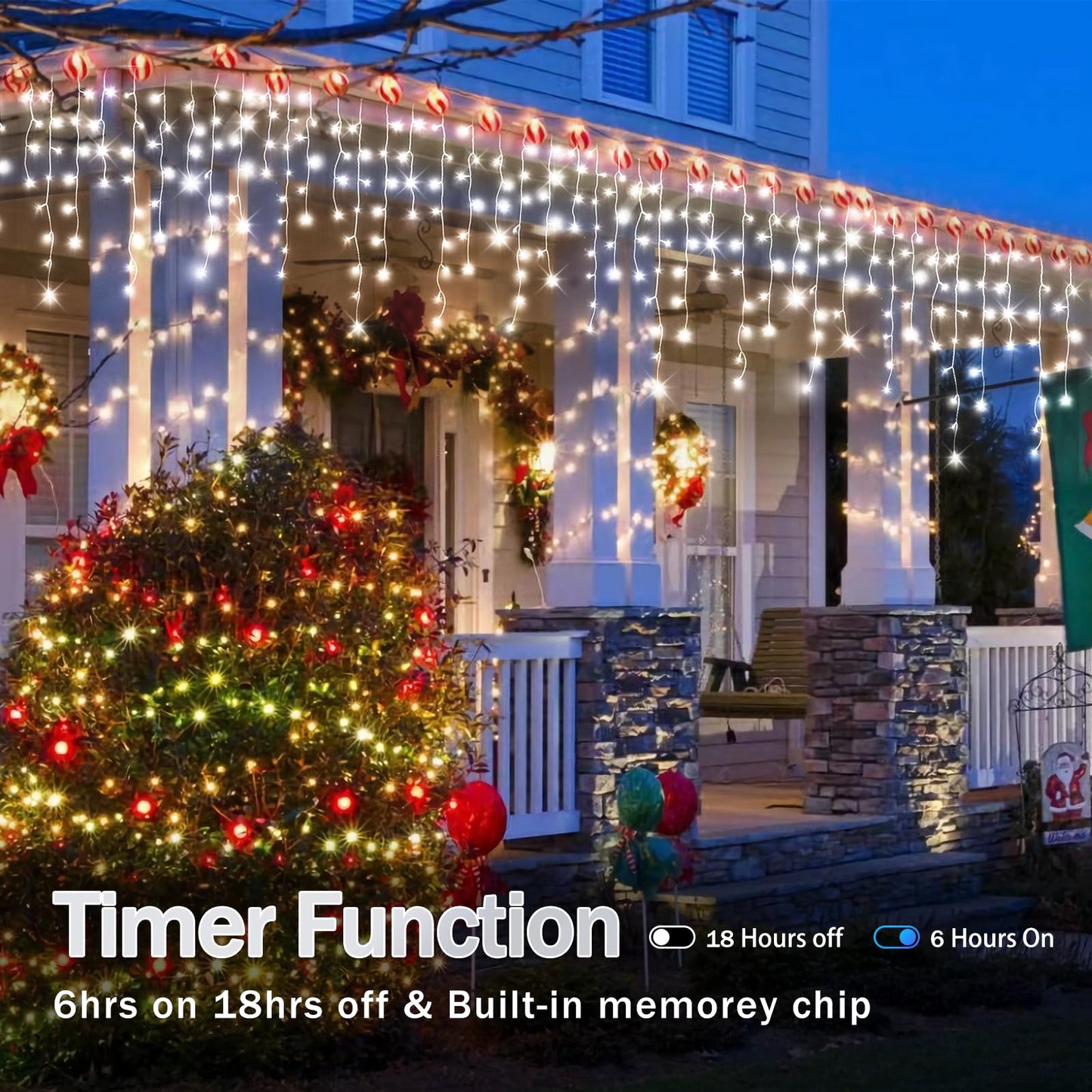Jeayydsi 52Ft Christmas Lights Outdoor Decorations 480Led Fairy String Light 12 Lighting Modes With Timer Memory Waterproof Christmas Light For Yard Roof Party Holiday Wedding Garden Decor