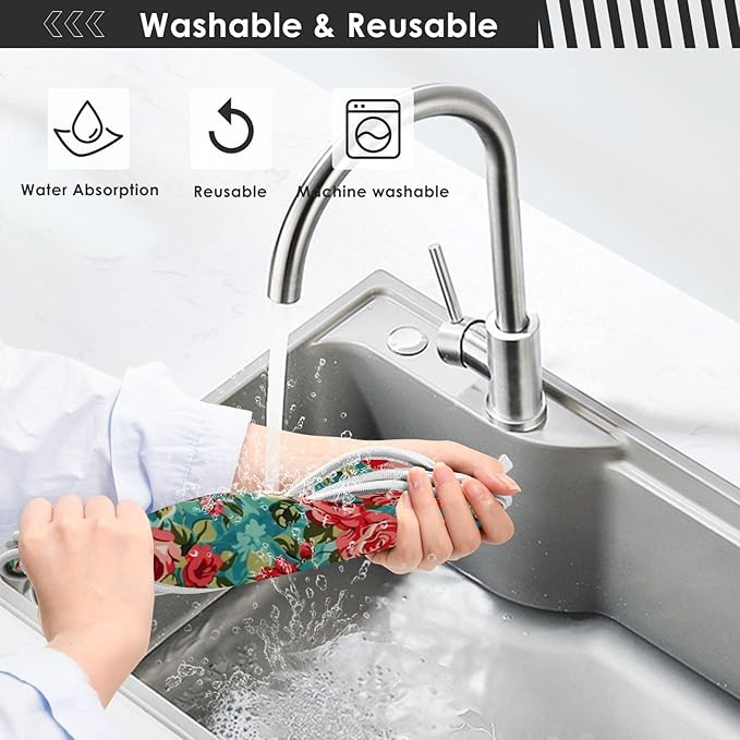 Kitchen Faucet Absorbent Mat, Rose Water Splash Guard for Sink, Faucet Drip Catcher Thicken Sponge Microfiber Faucet Water Catcher Mat Sink Absorbent Mat for Kitchen 23x5in 2Pack