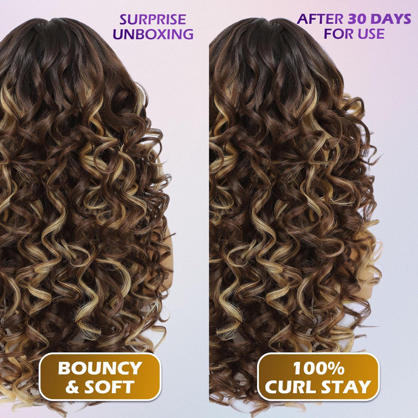 Felek Honey Blonde Wig Long Synthetic Loose Wave Lace Front Wigs for Black and White Women Ombre Brown 13x6 HD Transparent Lace