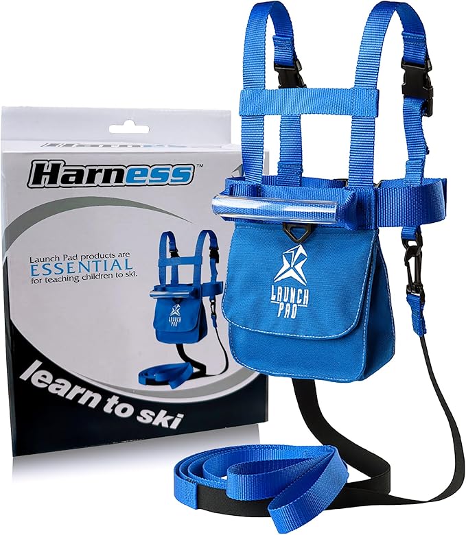 Launch Pad Toddler Ski Harness with Leash - Ski Harness for Kid w/ 7' Elasticized Leash, Easy Lift Handle & Built-in Backpack