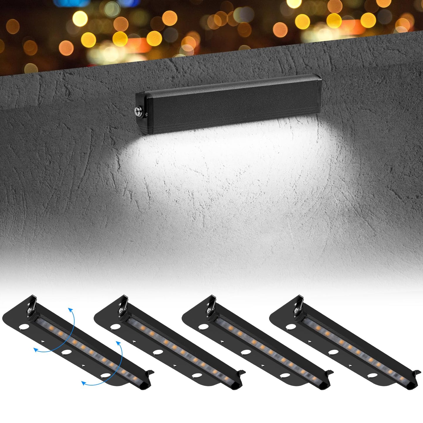 Kwinmyso 4-Pack 3W Led Hardscape Paver Lights, 7-Inch, 5000K Daylight White, Aluminum, Model Hl-5000K-7-
