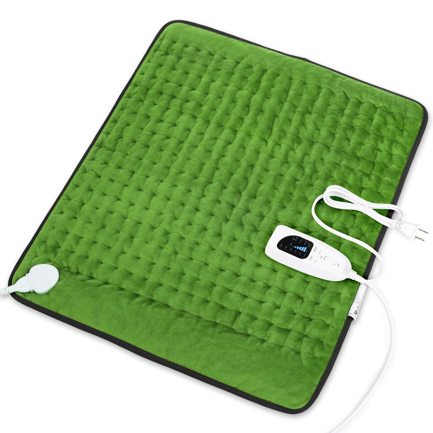 Deepsoon Heating Pad,Electric Heating Pads for Back,Neck,Abdomen,Moist Heating Pad for Shoulder,Knee,Arms,Legs,Dry/Moist Heat & Auto Shut Off,Christmas Gifts for Men and Women,Green Black,24x20 Inch