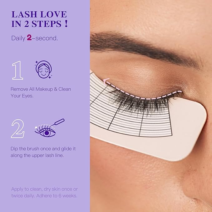 Eyelash Growth Serum, Advanced Lash Enhancing Treatment - Peptide & Vitamin Formula for Longger, Thicker and Fuller Looking Lashes, Vegan & Cruelty - Free for Sensitive Eyes, 8mL/ 0.27 fl oz