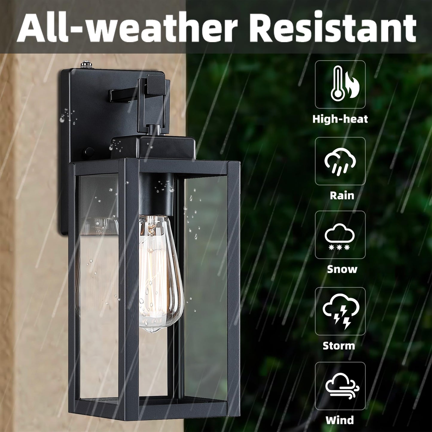 2 Pack 12 Inch Outdoor Wall Lights Dusk To Dawn Exterior Sconce Lights With Sensor Photocell Black Wall Lantern For Porch Patio Garage Dusk To Dawn Outdoor Lighting Set Of 2