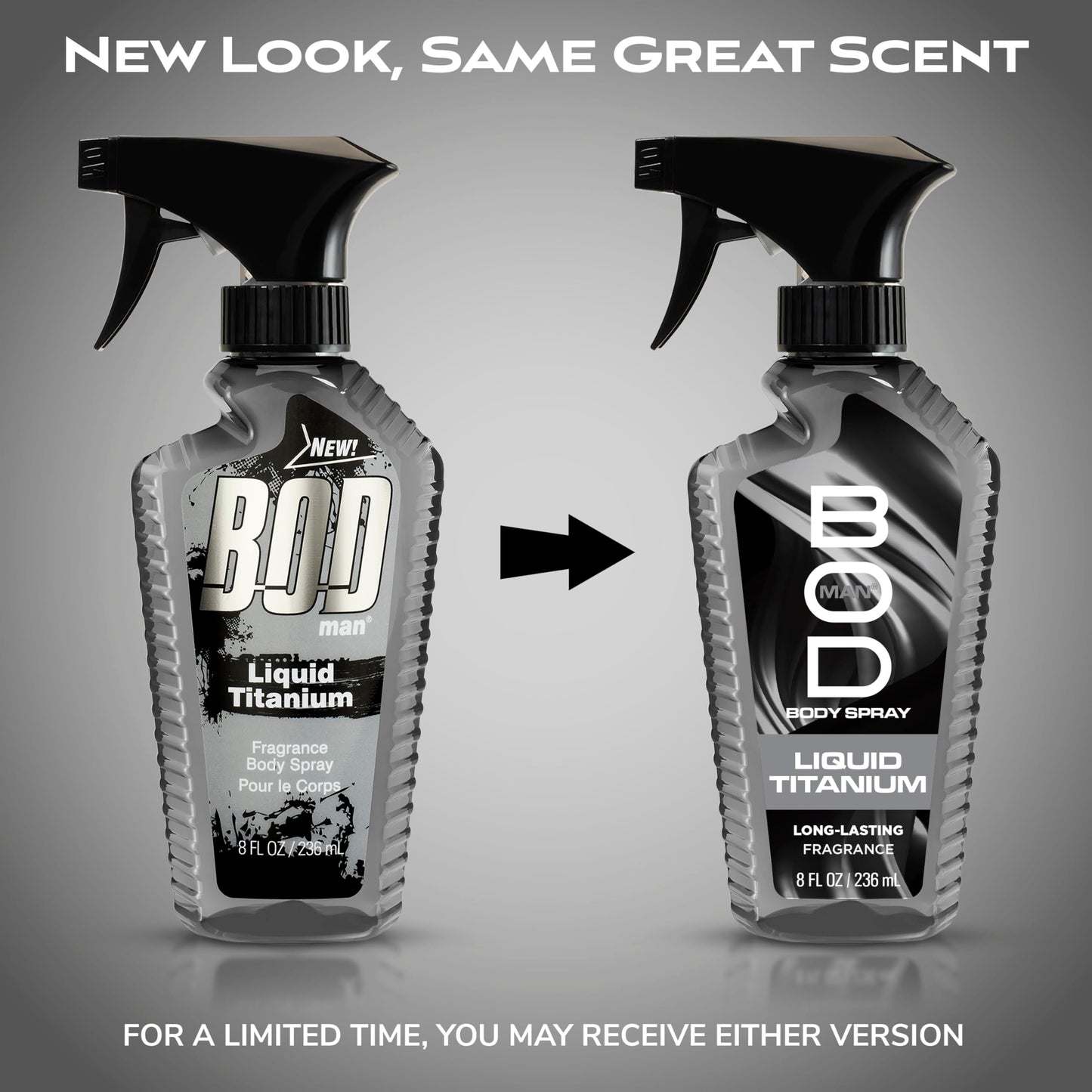 BOD man Liquid Titanium Fragrance Body Spray for Men 8 oz