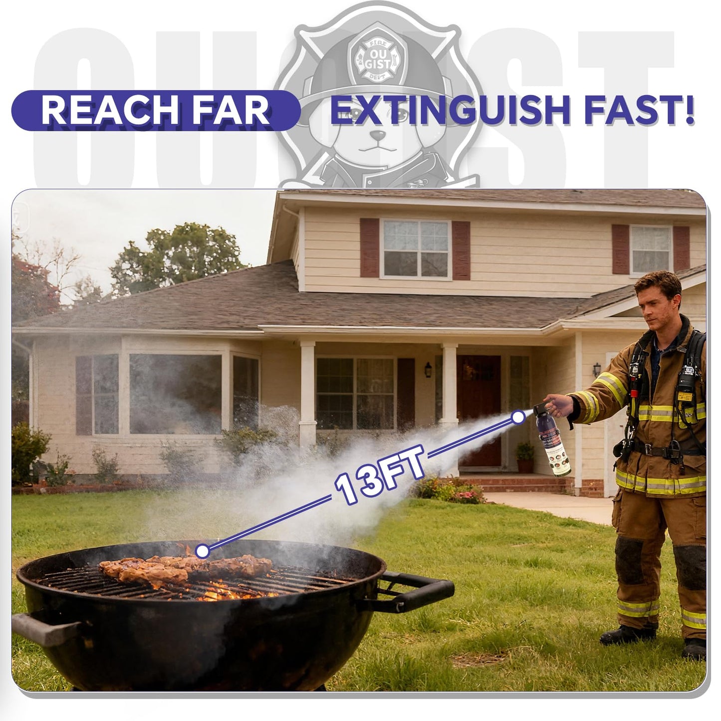 Fire Extinguisher for Home & Vehicle - Compact Fire Extinguisher | Grease & Electrical Fire Extinguisher for Kitchen, Car, Office,Portable (6-Pack, 1.32lb Each)