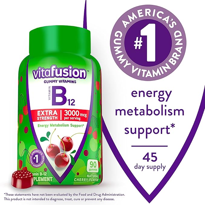 Vitafusion Elderberry Gummy Vitamins 90ct Vitamin B12 Gummy Vitamins Energy Metabolism Nervous System Support 90ct