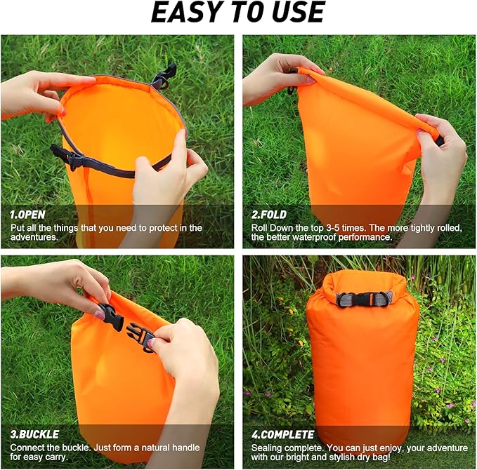 R2Depot Waterproof Dry Bag, 5L/10L/20L/40L/70L Dry Storage Bag for Kayaking, Gym, Hiking, Swimming (Green, 70L)