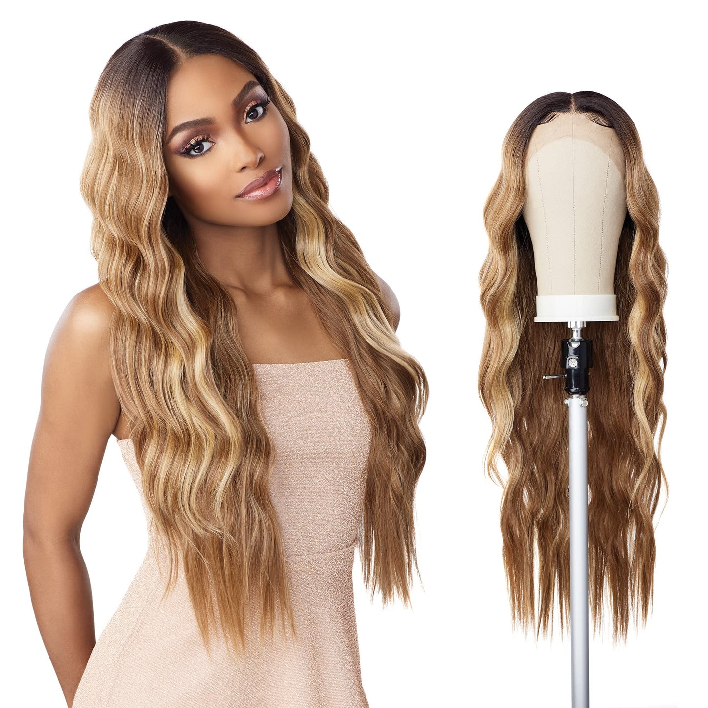 Sensationnel Butta lace wigs - unit 29 extra wide 5 inch deep parting synthetic preplucked hairline glueless lacefront (FLAMBOYA