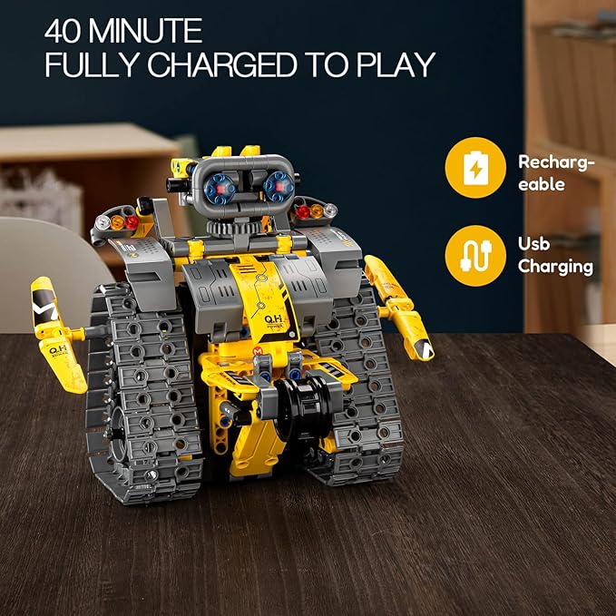 Sillbird Robot Building Kit with Remote Control STEM Gifts for Boys Age 8-13, Technic Coding Robotic Toys for Kids Birthday, Buildable 5in1 Models with 488 Pieces