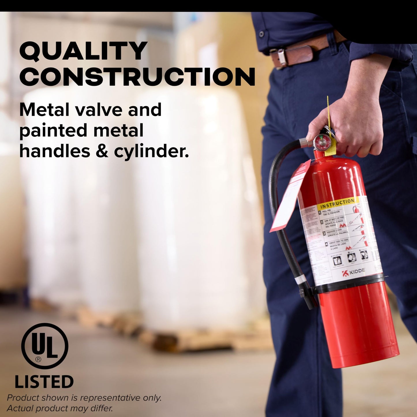 Kidde Commercial-Grade Fire Extinguisher for Office, Schools, Rechargeable 1A10BC