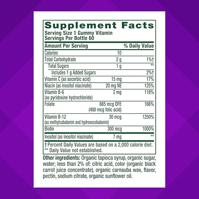Vitafusion B-Complex Gummy Dietary Supplements, with 5 B Vitamins to Support Cellular Energy Production (1), Plus Vitamin C, Strawberry Flavor, 60 Count