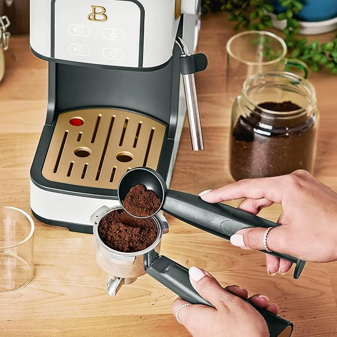 Beautiful 20-Bar Slim Espresso Machine | Single & Double Shot Programmable Brewing, Compact 4.7-in Width, Stainless Cup Warmer, Auto Shut-Off, 50 oz Tank