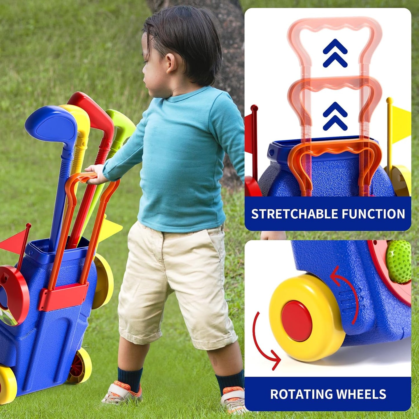 Toddler Golf Set Toys for Kids, Kids Toddler Golf Clubs with 7 Balls, Putting Mat & Golf Board, Toys Gifts for 3 4 5 6 Year Old Boys, Christmas Birthday Gifts for 3 4 5 6 Year Old Boy Kids