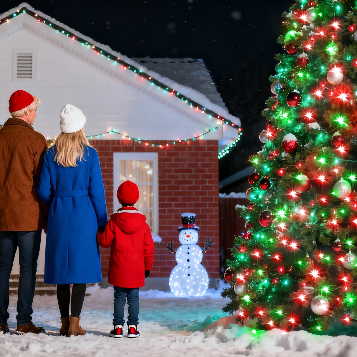 750 Led Christmas String Lights Outdoor  240Ft Twinkle Fairy Lights With Timer & Memory  12 Modes Dimmable Waterproof Tree Light For House Patio Wedding Party Christmas Decororations  Red & Green