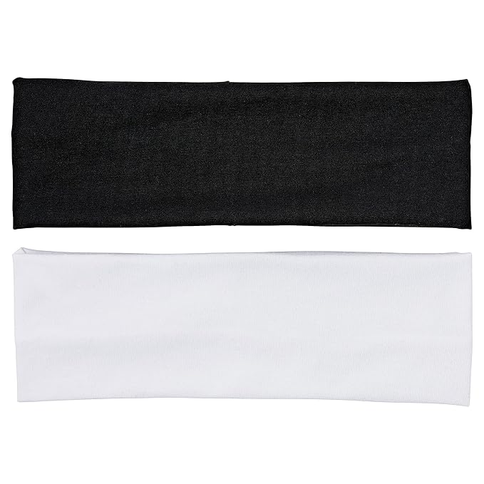 Red by Kiss 2 Pcs 60mm Headbands for Women, Wide Stretchy Elastic Hairband Fashion Workout Yoga Running Sport Hair Accesso...