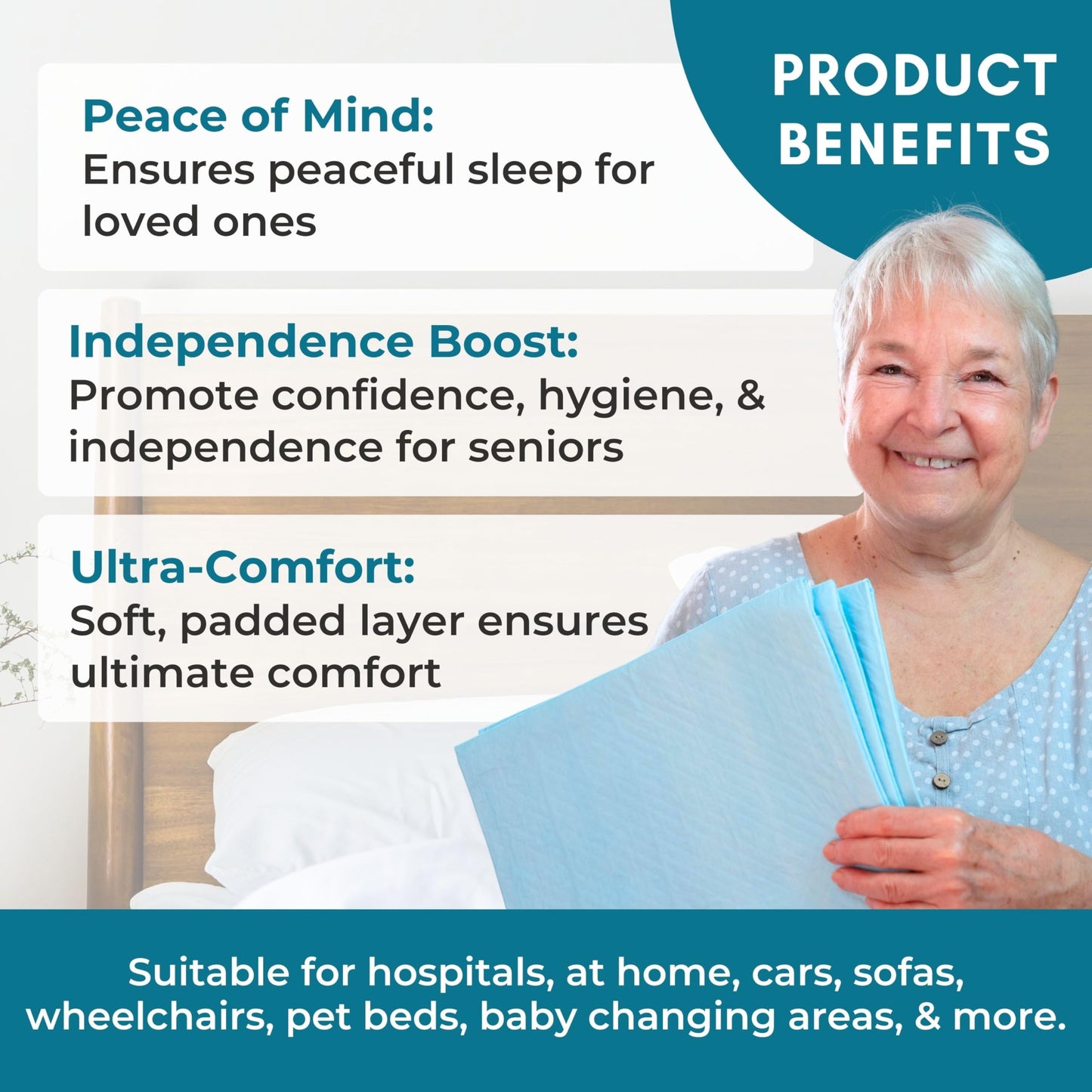 30 Heavy Duty 24 x 36 Ultra Absorbent Bed Pads by Nurture | Waterproof Disposable Chux Liners, Underpads, Adult Incontinence Chucks | Hospital Grade