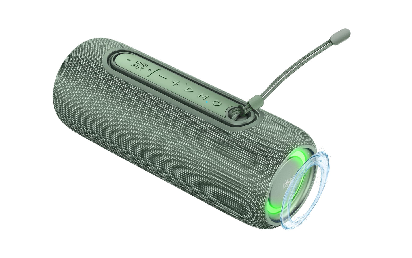 Fisher Portable Bluetooth Speaker IPX5 Waterproof Speaker, 14W PEAK Power Bluetooth Stereo, 8H Playtime, LED Lights, TWS, BT 5.3, Built-in Mic, Hands Free Calling, Wireless Electronics, Home & Outdoor
