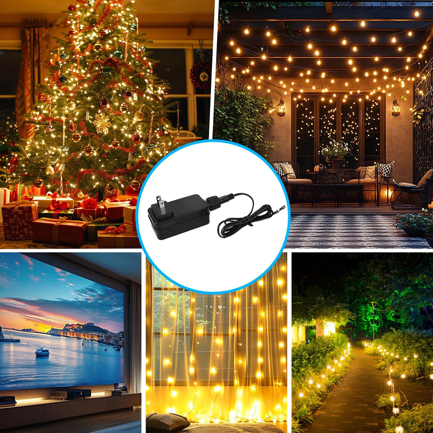 Inshareplus 12V 1.25A 15W Class 2 Power Supply  Ip44 Waterproof Led Transformer Replacement Adapter  Ac 100-240V To Dc 12V Led Driver  For Christmas Tree Light  Lawn Lamp  Inflatable Device
