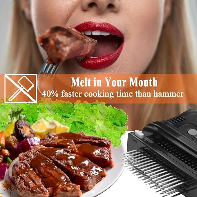 Meat Tenderizer, Meat Needle Tenderizer Tool with 48 Blades Stainless Steel, Take-Apart Steak for Cleaning, Handheld Meat & Poultry Tenderizing Tool for Beef/Pork/Chicken