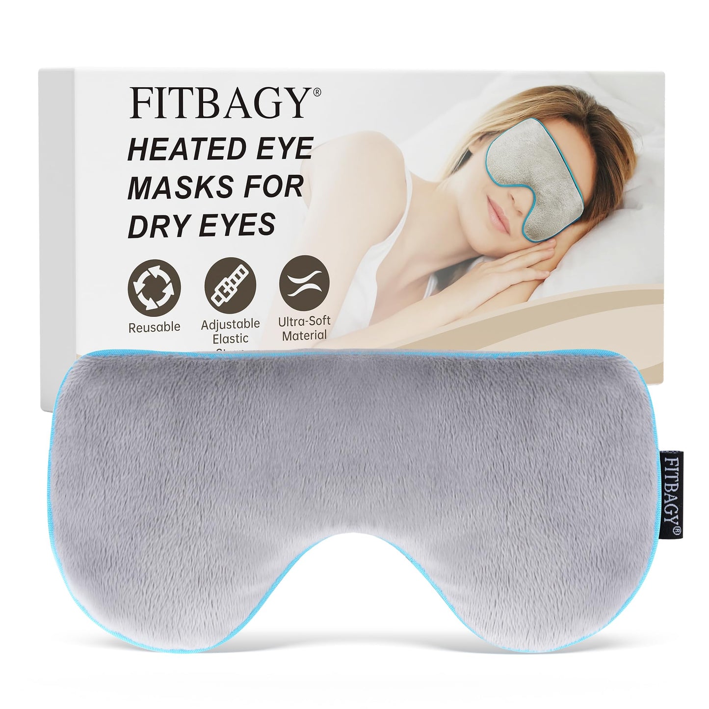 Microwave Activated Thermal Eye Masks for Dry Eye,Styes and Eyestrain,Eye Masks Provide Comfortable Heat Therapy for Effective Eye Relief, Gray